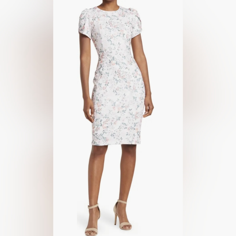 Calvin Klein Floral Crepe Midi Dress